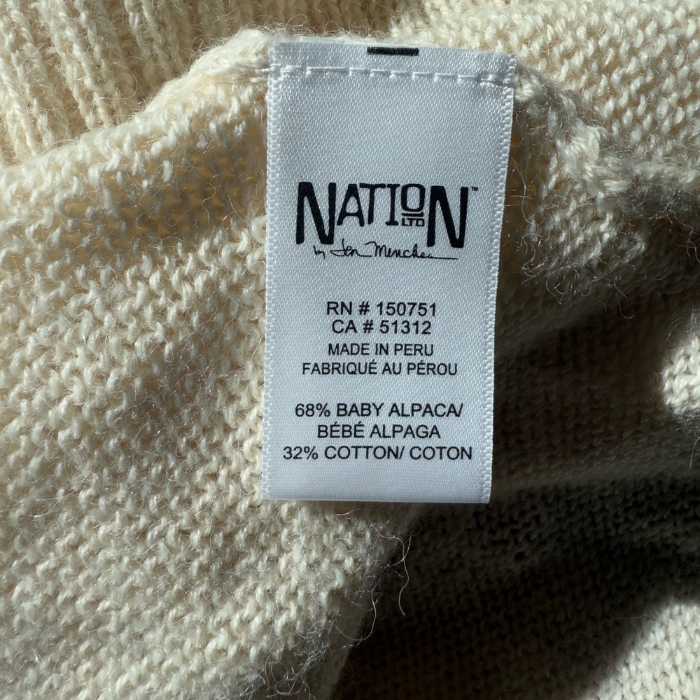 NATION LTD Alpaca/Cotton Blend Open Front Sweater - Picture 4 of 5
